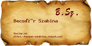 Becsár Szabina névjegykártya